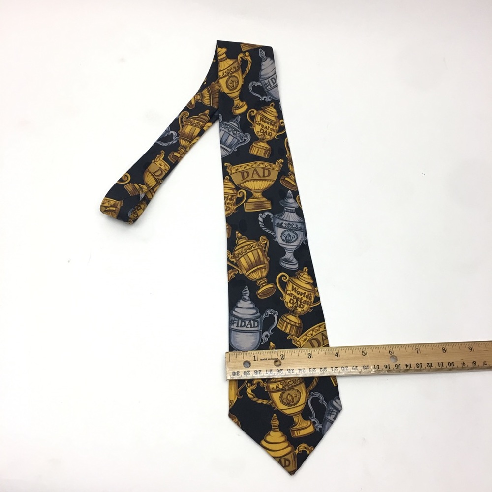 Worlds Greatest Dad Trophy‎ Pattern Mens Necktie - Picture 2 of 7